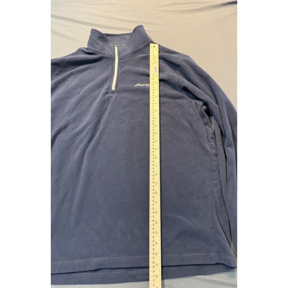 Eddie Bauer Mens Quarter Zip Navy Blue Used - Picture 3 of 4